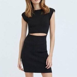 Aritzia Wilfred Free Black Cutout Bodycon Mini Dress-Size Small